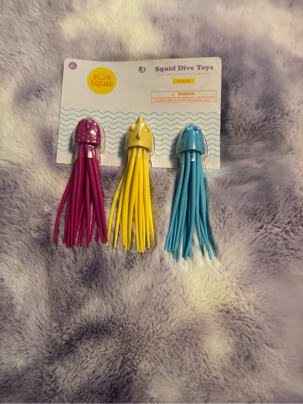Kids' Squid Dive Toys - Pink, Yellow & Blue 3-Pack NWT